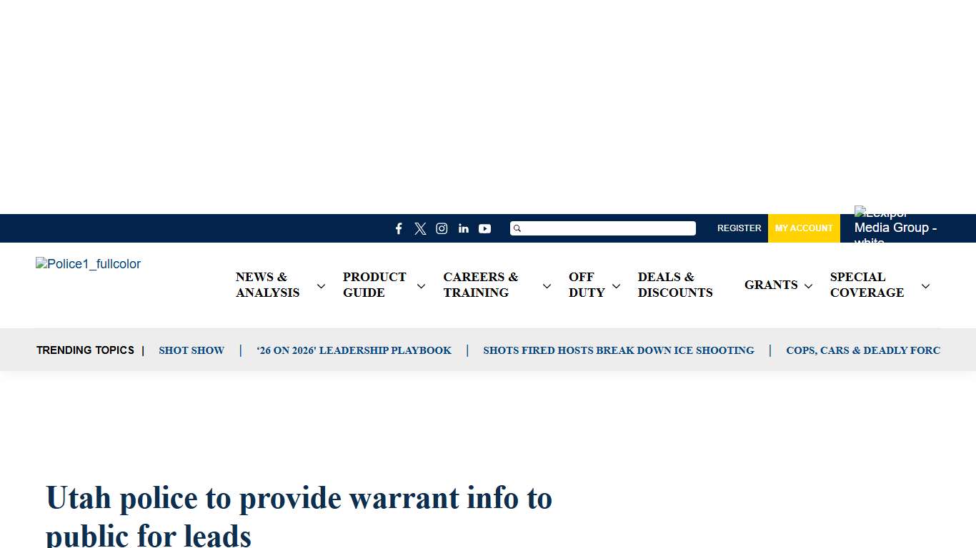 Utah police to provide warrant info to public for leads